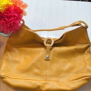 Lucia Torresi Gold Large Italian Leather Satchel. MCB1654B